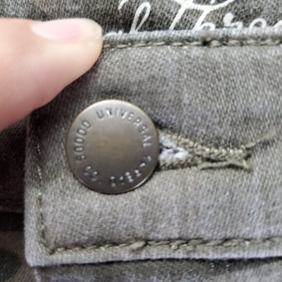 Universal Thread Jeans Womens 12/31R Green Camo High Rise Skinny Stretch - Picture 5 of 12